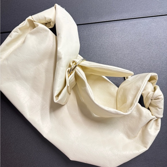 Athleta x Alicia Keys Structured Crinkled Faux Leather Sling Bag - Cream - Picture 12 of 12